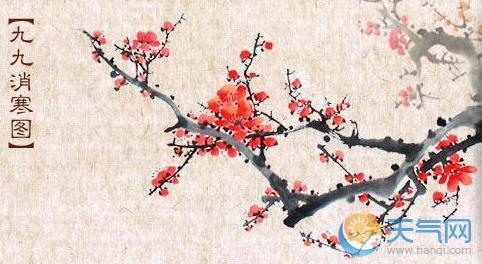 小寒习俗图片：画图数九消寒图